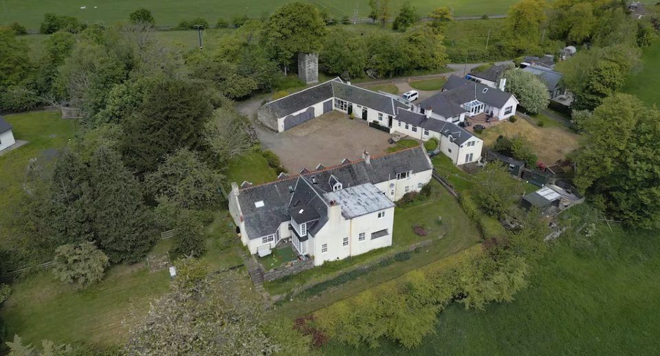 Corraith estate from the air, a few miles inland from the Ayrshire coast